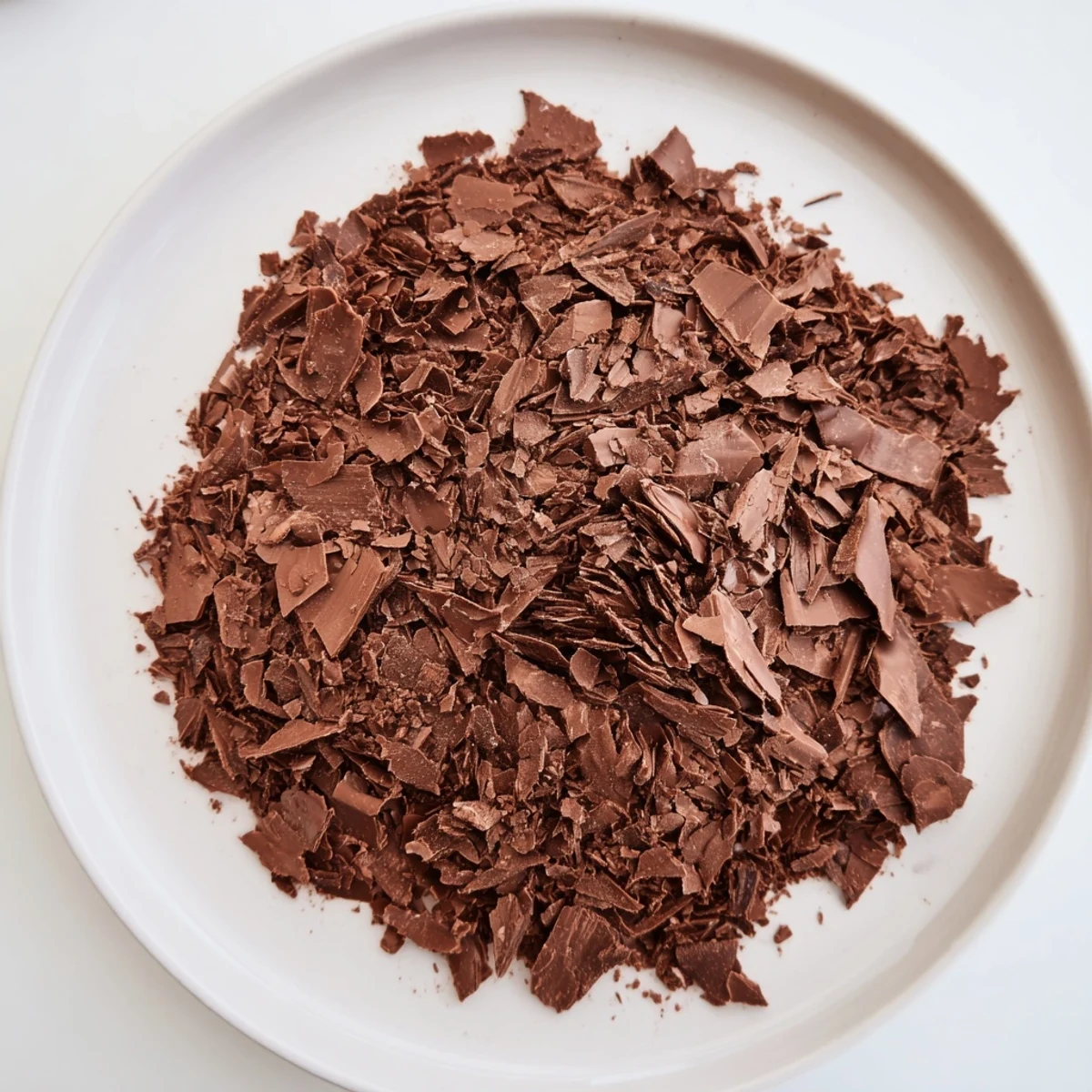 A close-up of delicious, crumbly Chocolate Flakes, perfect for a sweet treat.