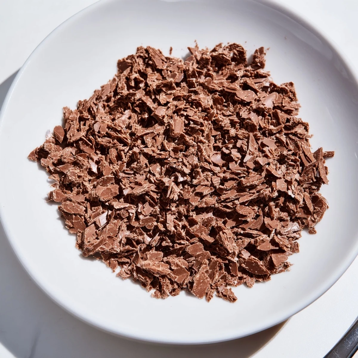 Glistening, freshly made Chocolate Flakes, ready to be enjoyed as a simple dessert or snack.