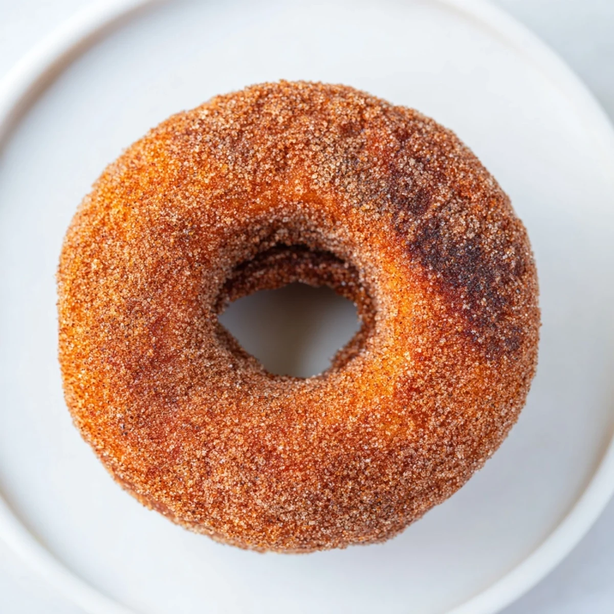 Freshly baked Spiced Apple Cider Donuts, smelling of cinnamon and nutmeg, perfect for breakfast.