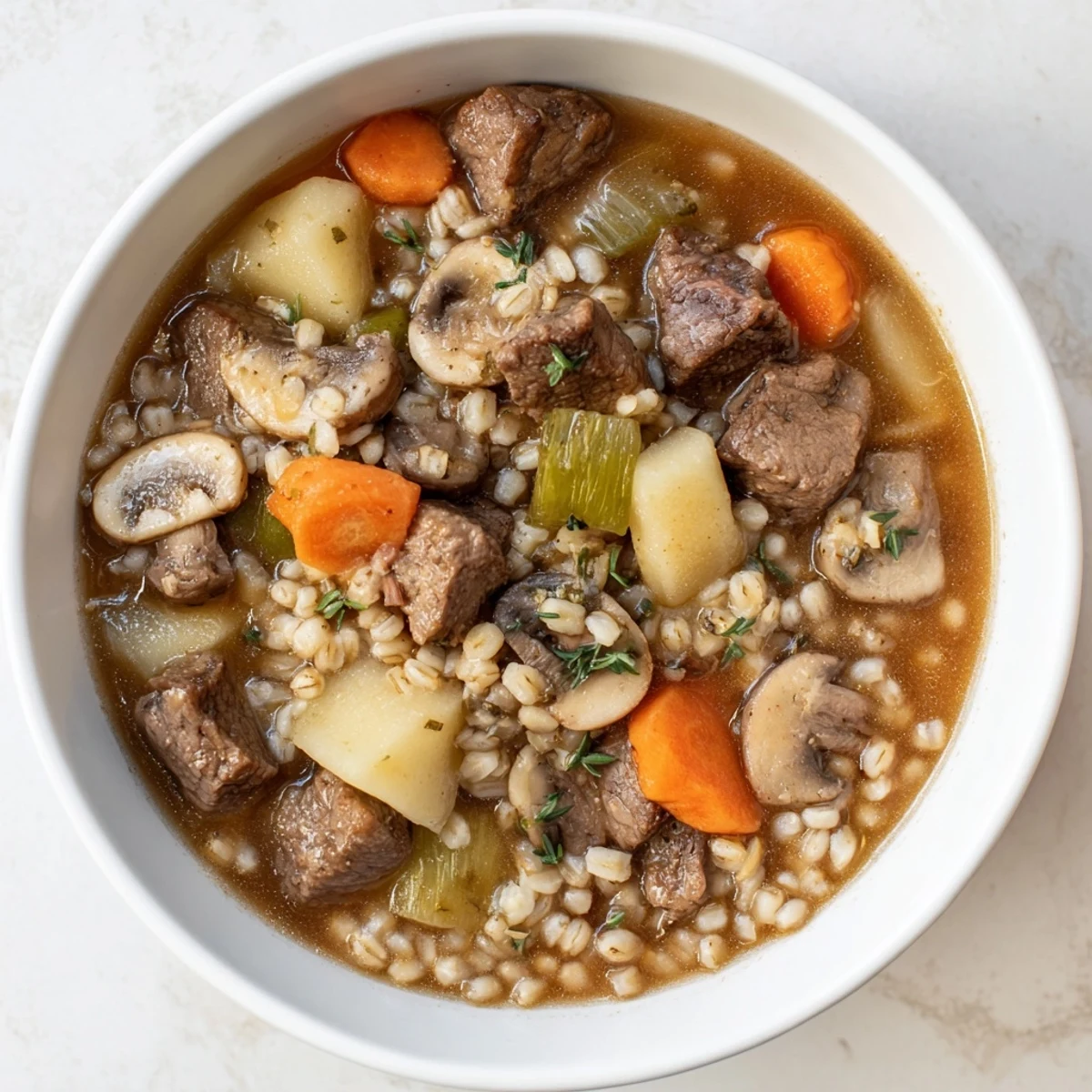 Savory Beef Barley Soup