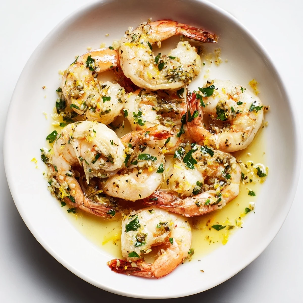 Freshly cooked Lemon Garlic Butter Shrimp: tender shrimp swimming in a bright, garlic-infused butter sauce.