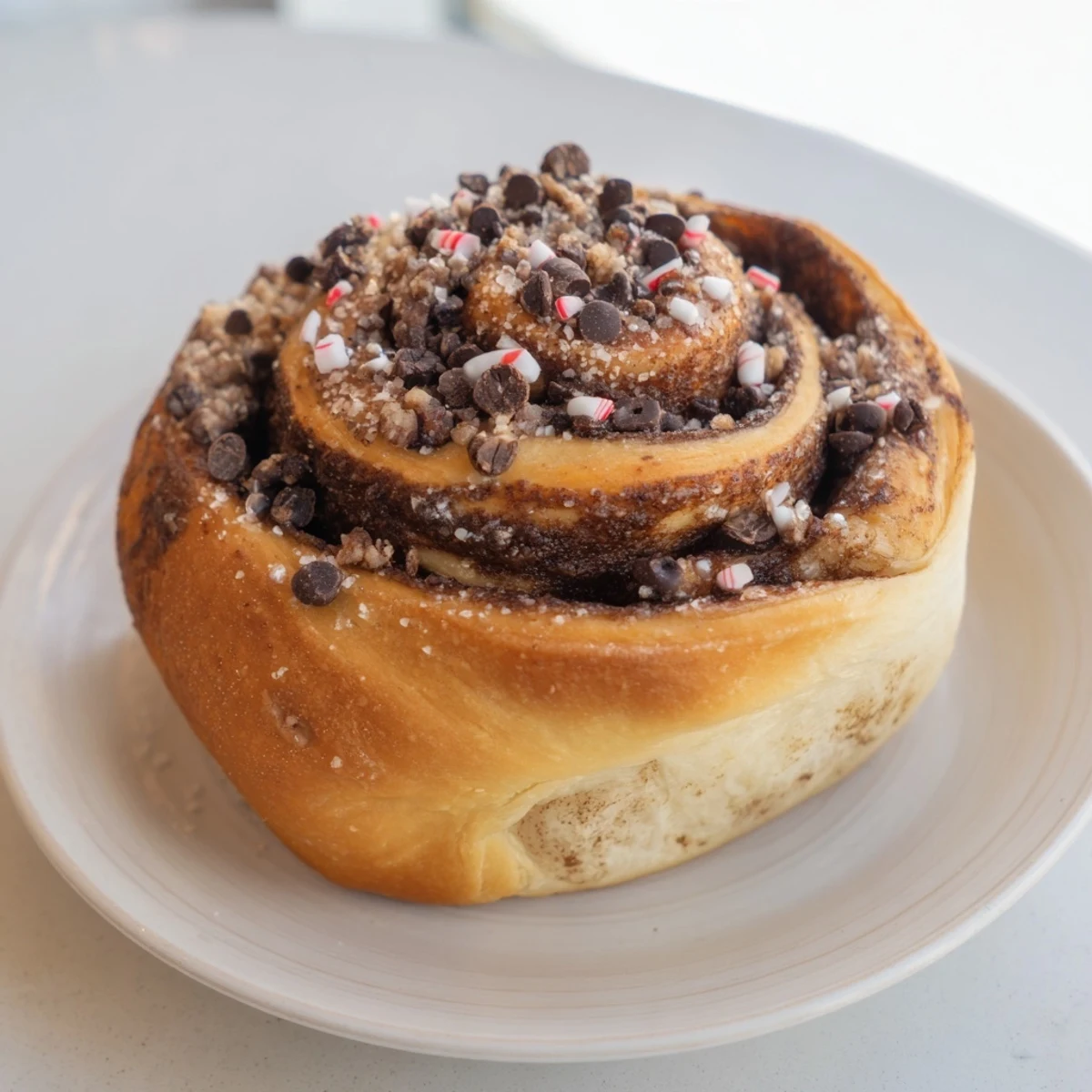 Fluffy and swirled, these delicious Peppermint Mocha Morning Buns are ready to enjoy with coffee.