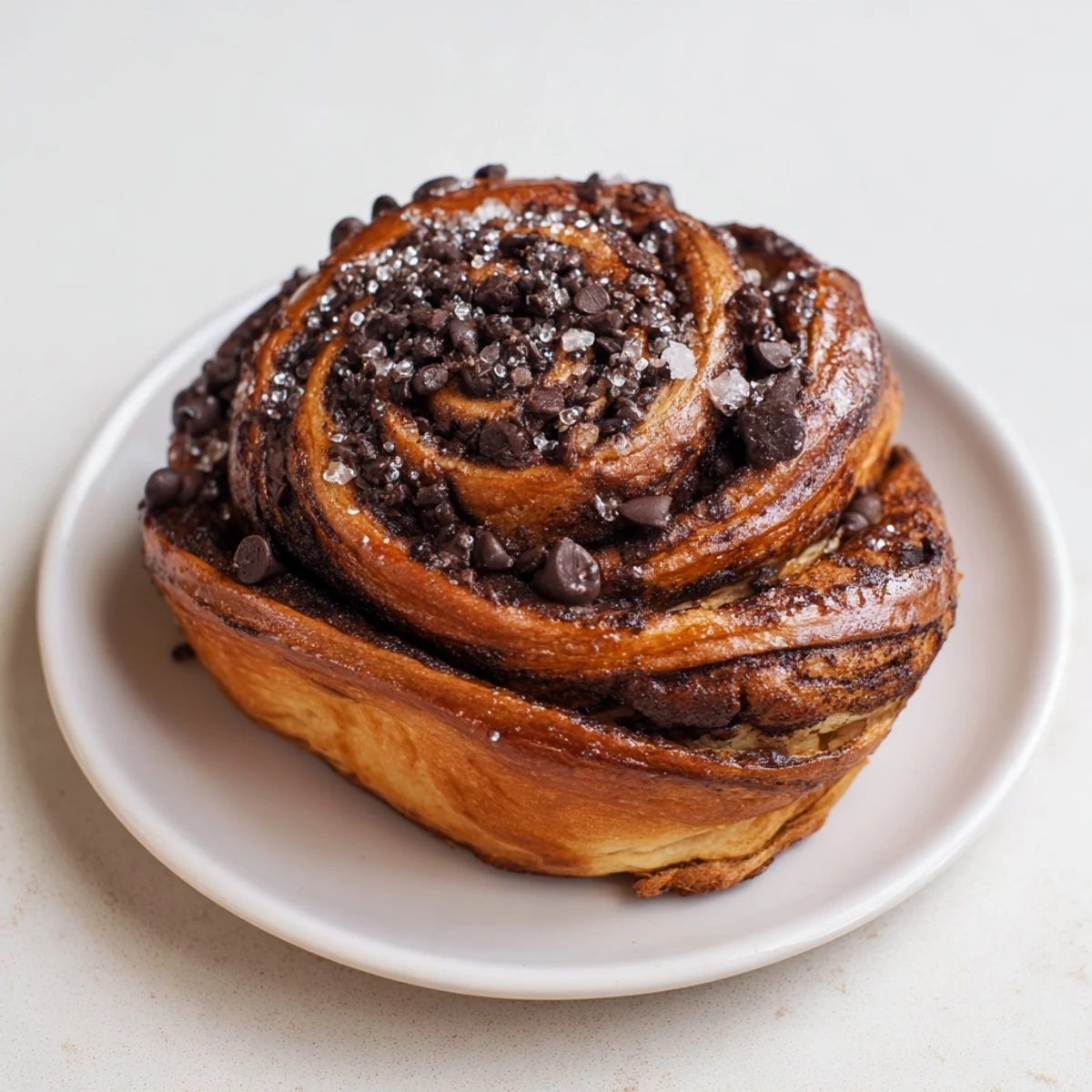 Golden-baked Peppermint Mocha Morning Buns, a festive breakfast pastry drizzled with sweet glaze.