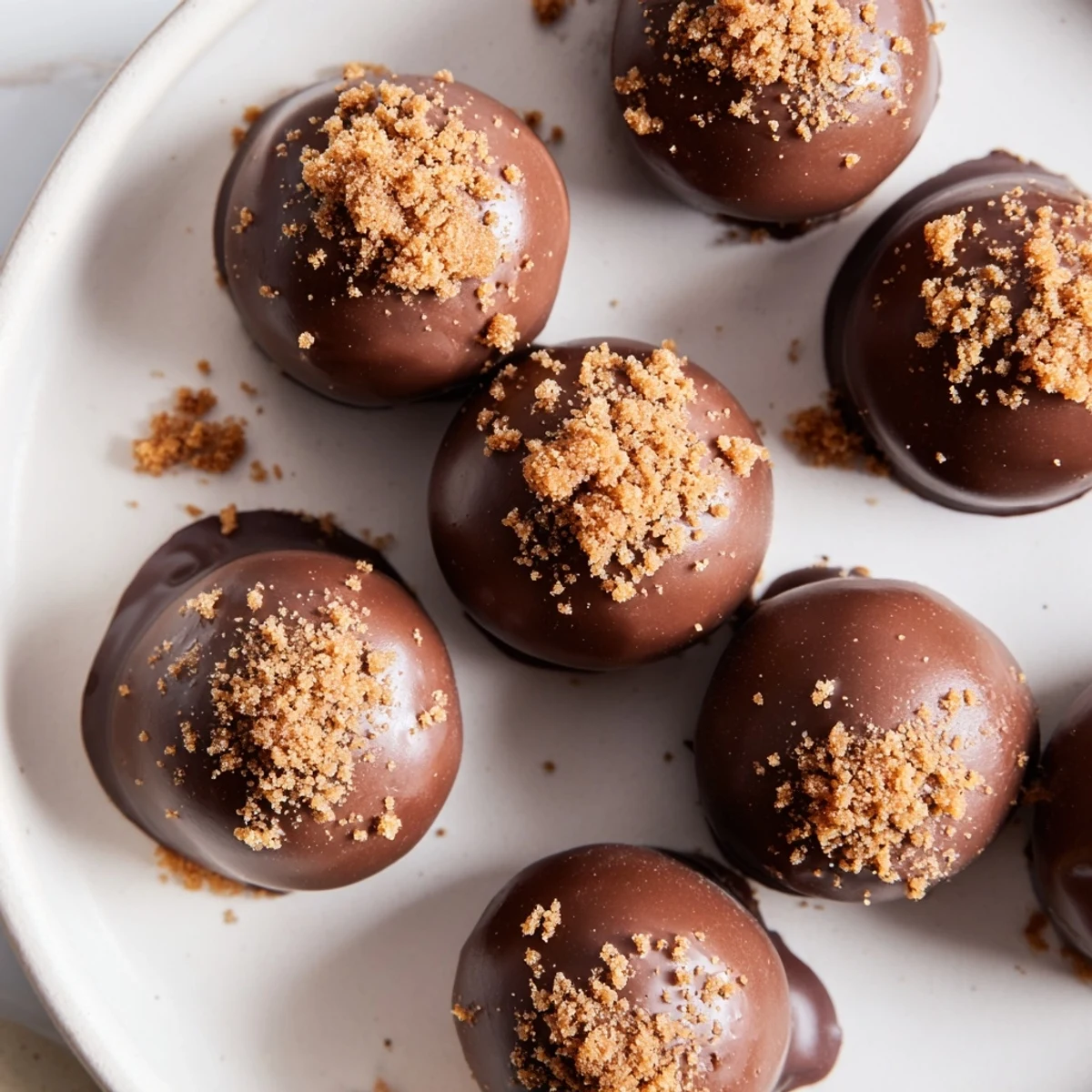 These Gingerbread Truffles are perfectly round, richly flavored, and drizzled with melted chocolate, ready to serve.