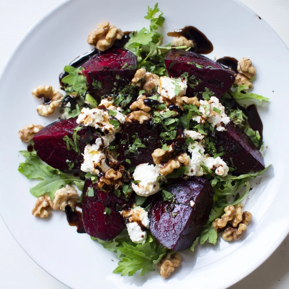 Roasted Beet and Goat Cheese Salad: A colorful plate displays sweet roasted beets with creamy goat cheese.