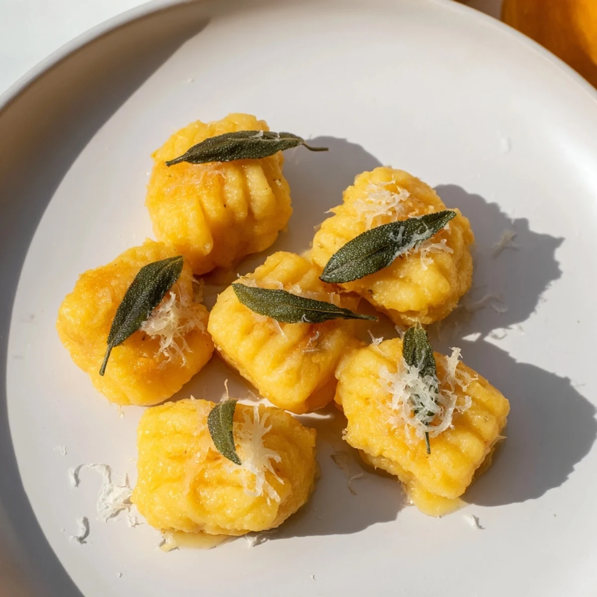 Hearty Italian main course: steaming, tender squash gnocchi, a comforting vegetarian delight.