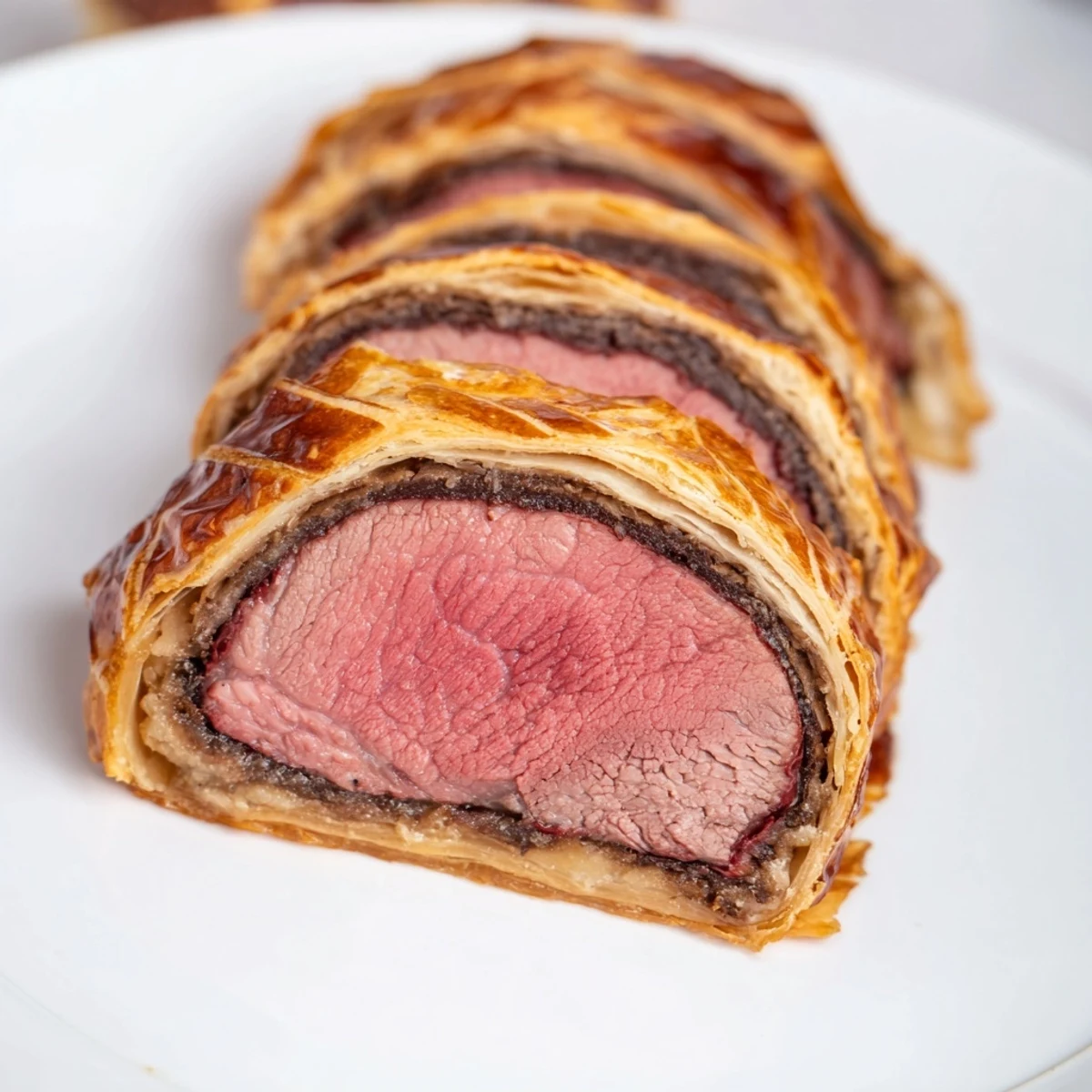 Savory Beef Wellington, highlighting the mushroom duxelles filling before it's baked, creating a special meal.