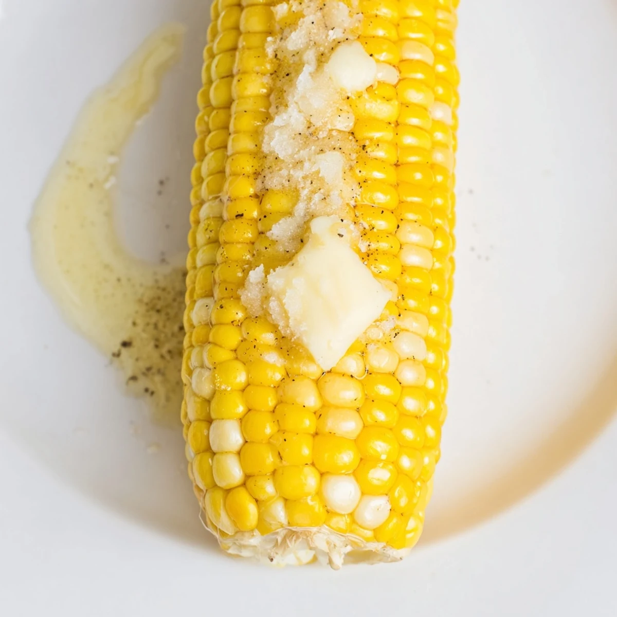 Perfectly cooked golden corn on the cob, a simple yet savory side dish, ideal for any American BBQ.