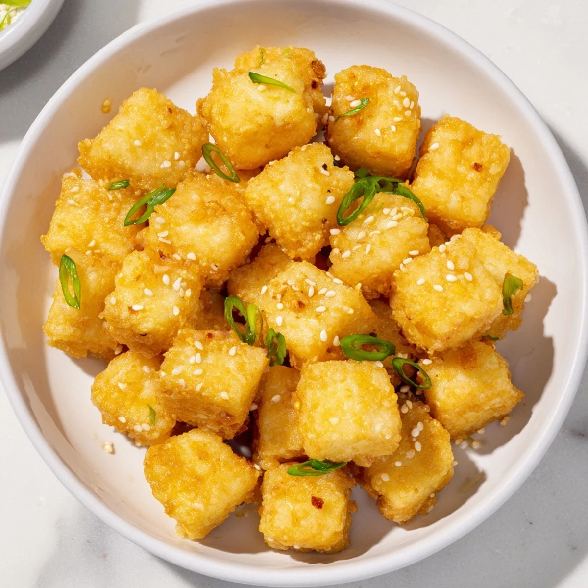 Golden Crunchy Tofu Cubes
