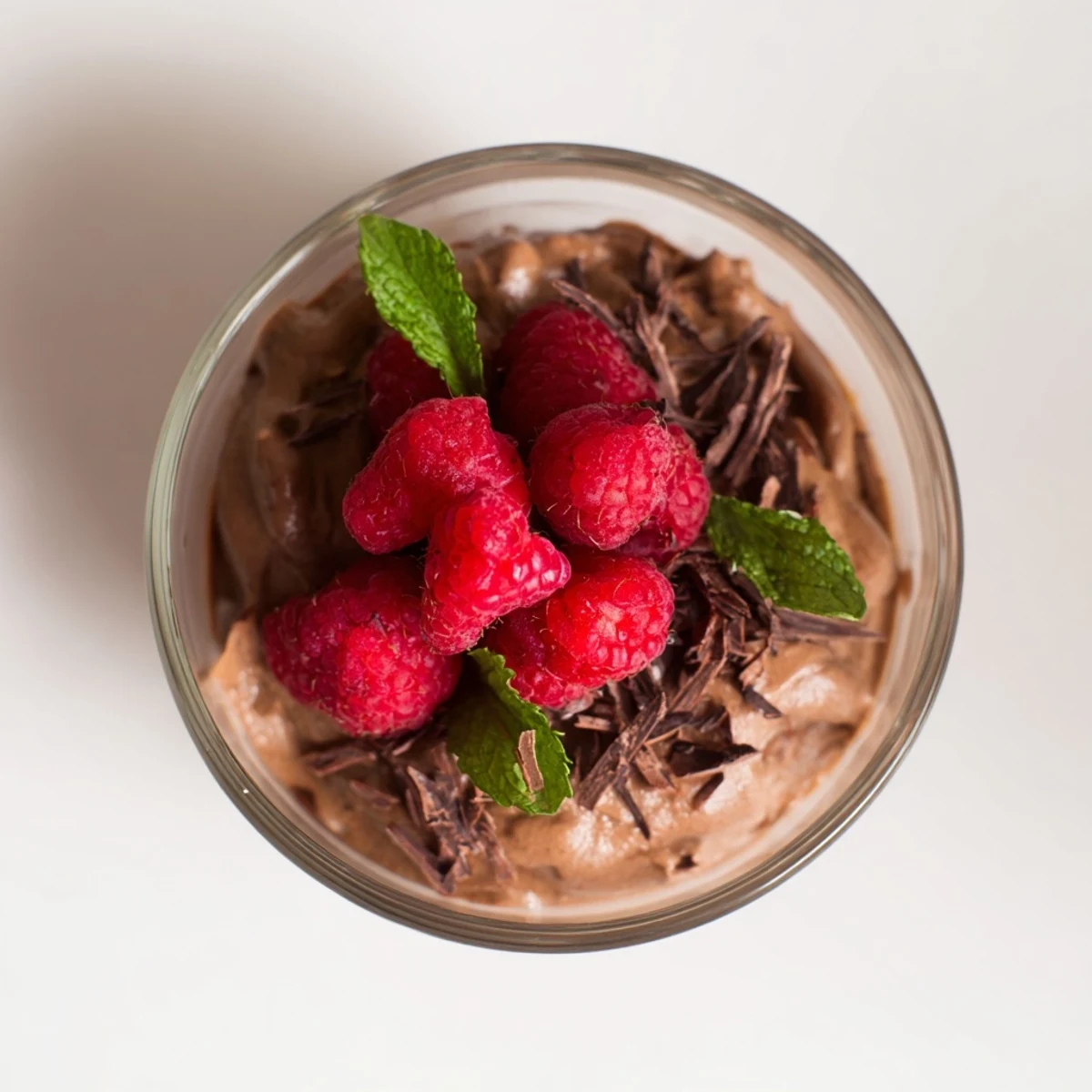 Chocolate Avocado Mousse Raspberries