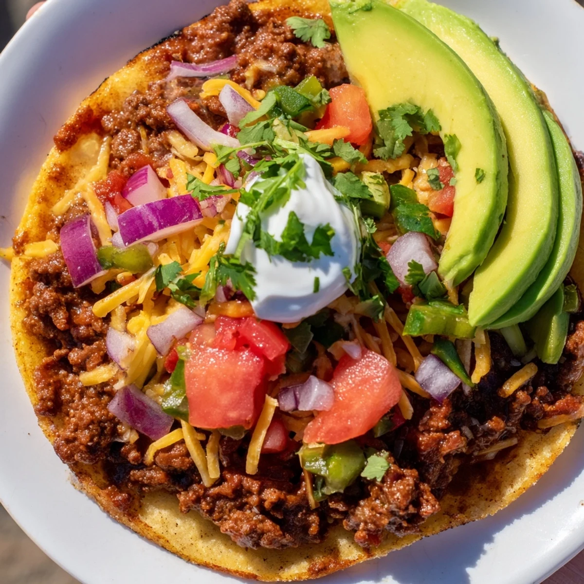Beef tostadas bursting with savory ground beef, colorful salsa, and melted cheese, ready to enjoy.
