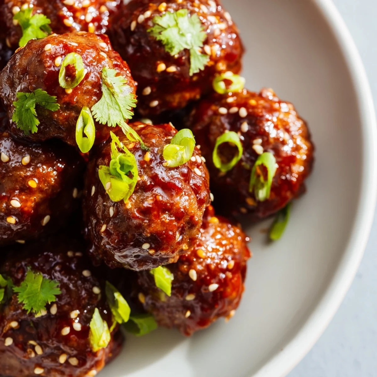Served over fluffy jasmine rice, these Spicy Sriracha Beef Meatballs with Sesame Seeds make a vibrant main course.