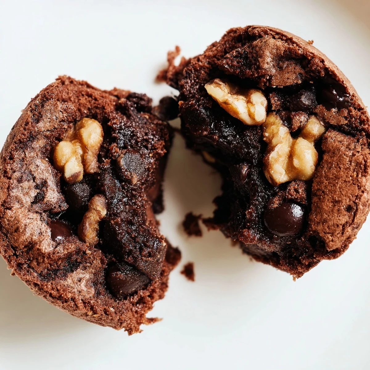 Warm Chocolate Brownie Bites are stacked on a plate, ready to be served for dessert.