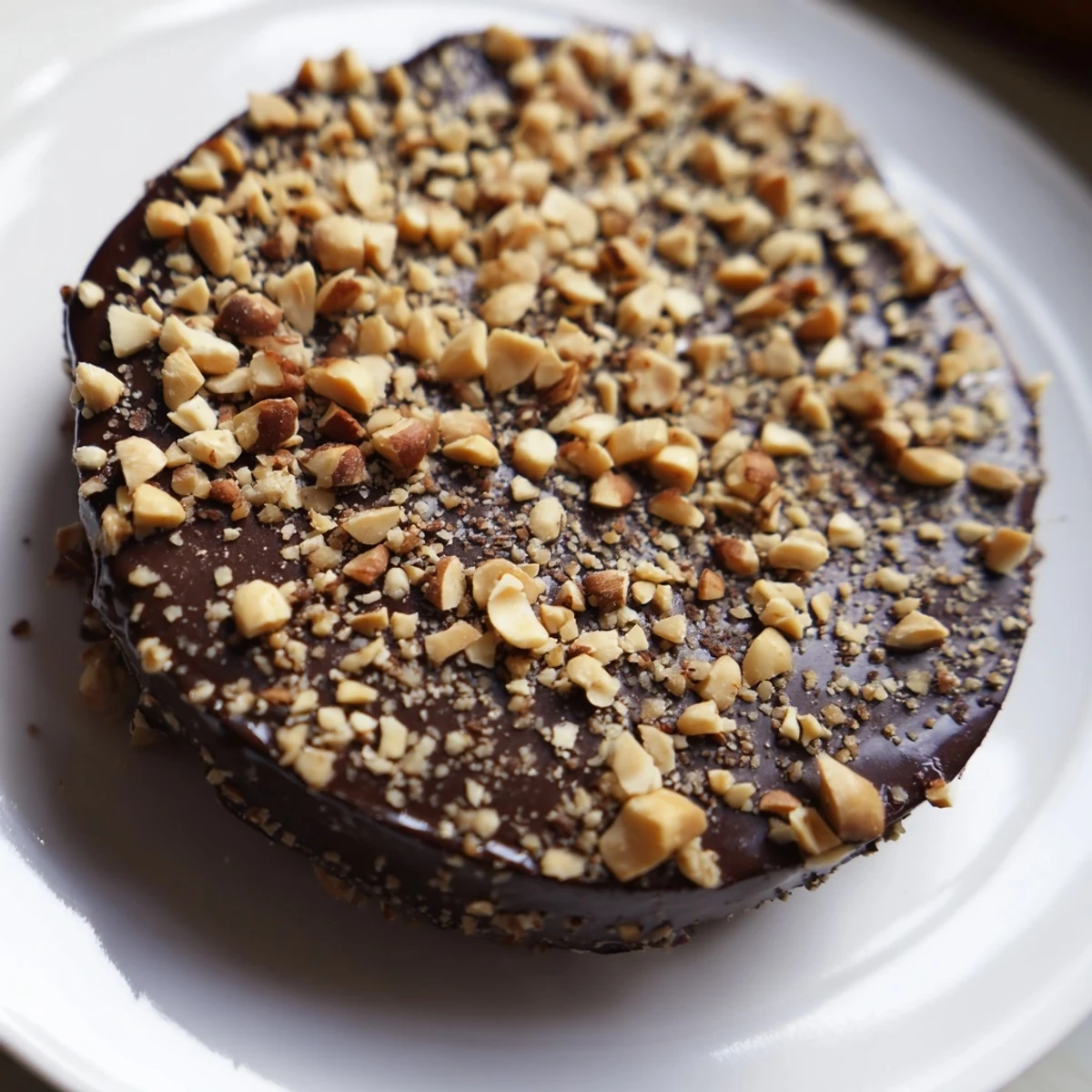 A close-up view of chocolate-dipped banana slices with chopped peanuts, showing the creamy interior and crunchy texture of this easy snack.