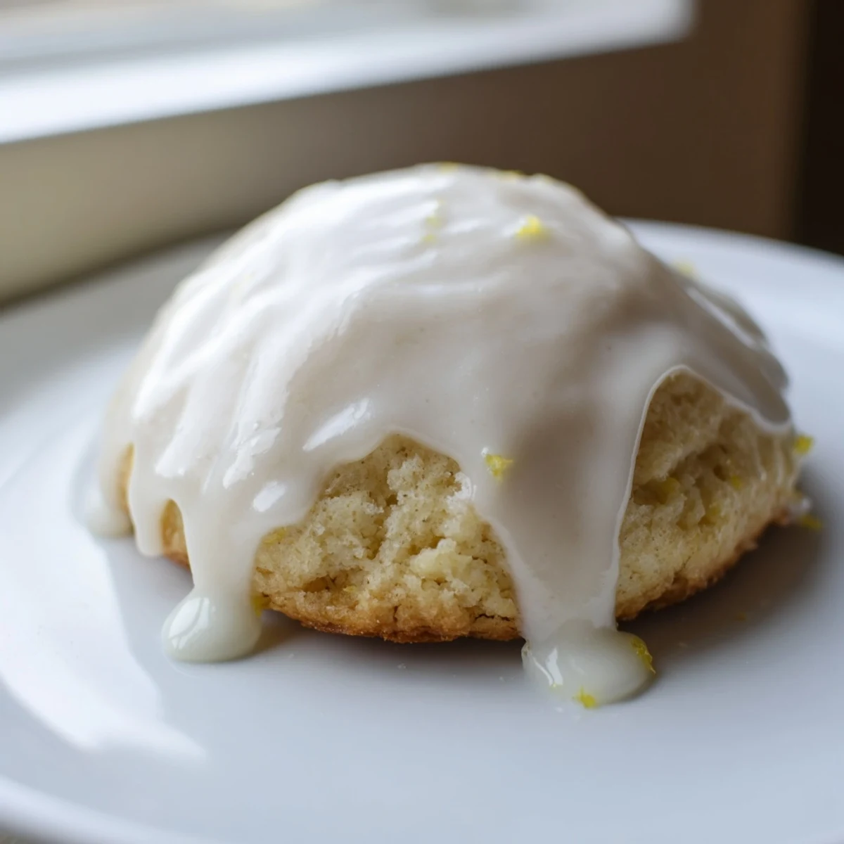 Moist Lemon Ricotta Cookies on a white plate with lemon wedges, highlighting their soft crumb and tangy sweet glaze.