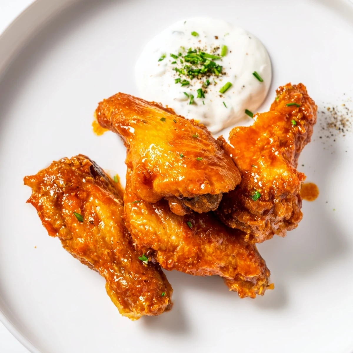 Savory Championship Chicken Wings arranged on a platter with a side of creamy ranch dip, fresh carrots, and vibrant green celery.