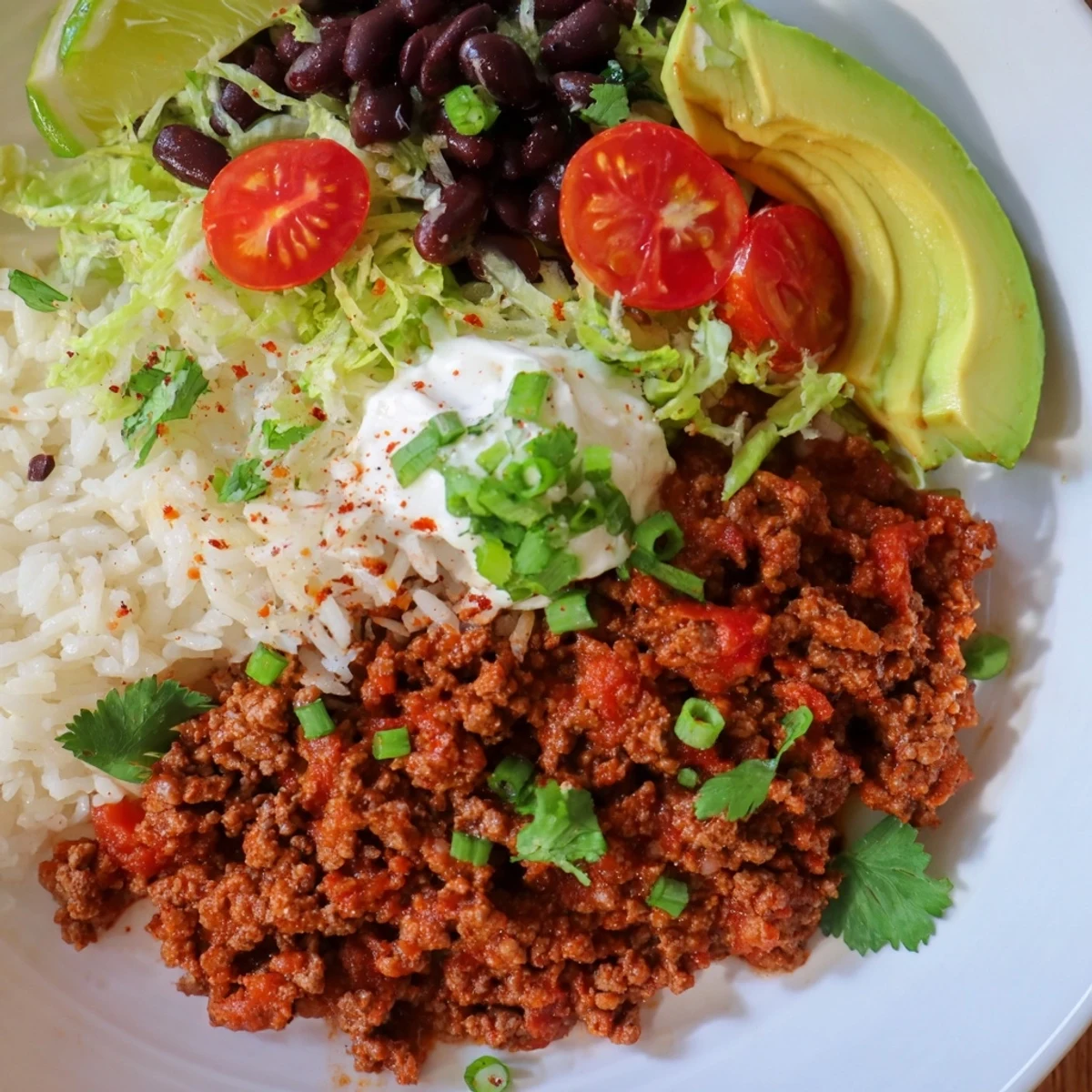 Seasoned ground beef and fluffy rice create a hearty, colorful bowl perfect for a quick dinner.