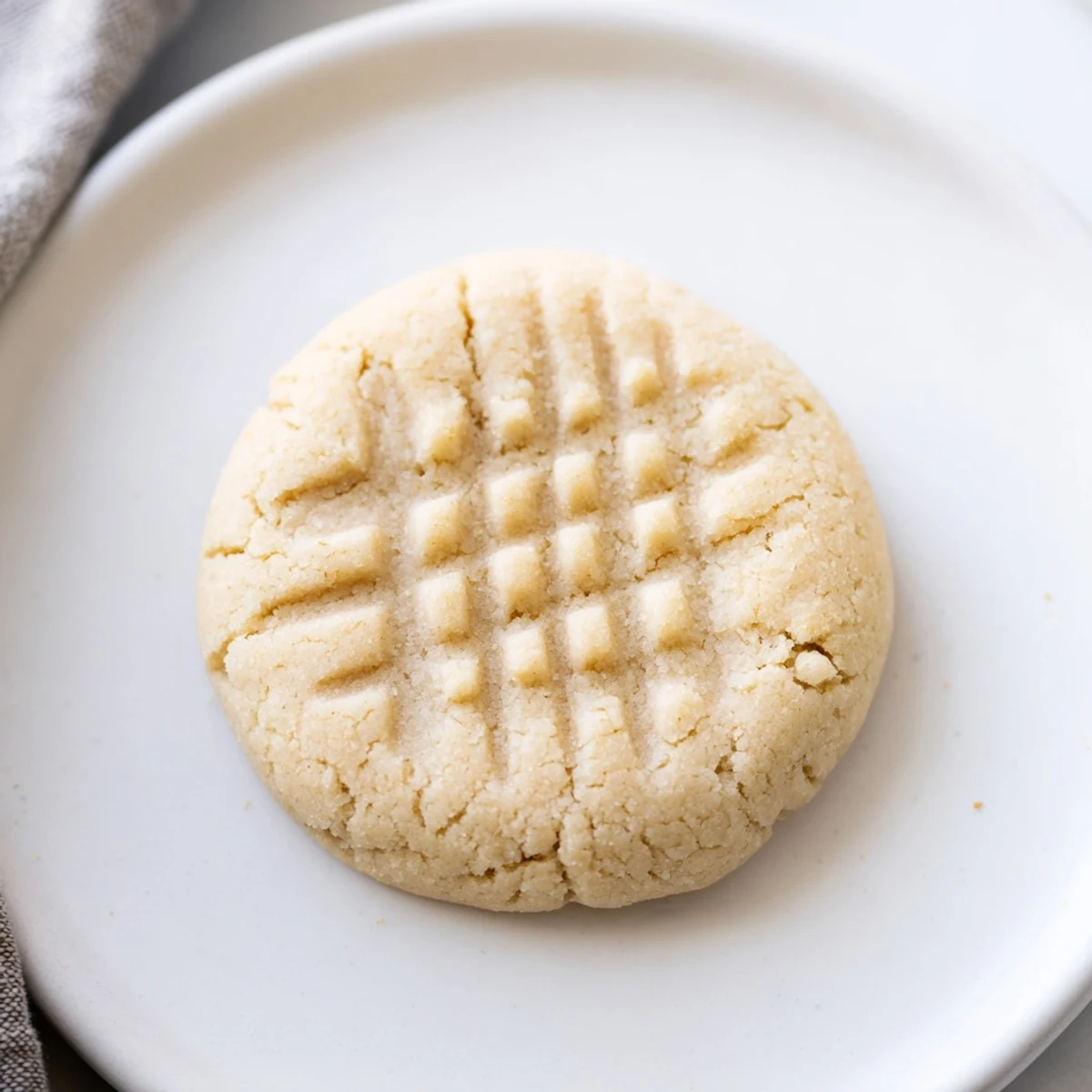 A close-up of melt-in-your-mouth low carb butter cookies, dusted lightly with powdered erythritol sweetener.