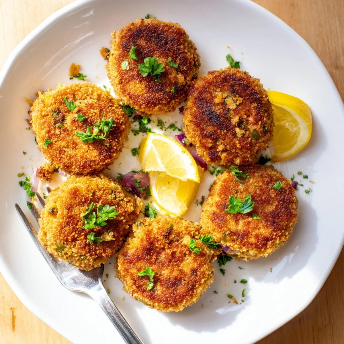 Homemade crispy tuna cakes pan-fried to perfection with a tender flaky interior