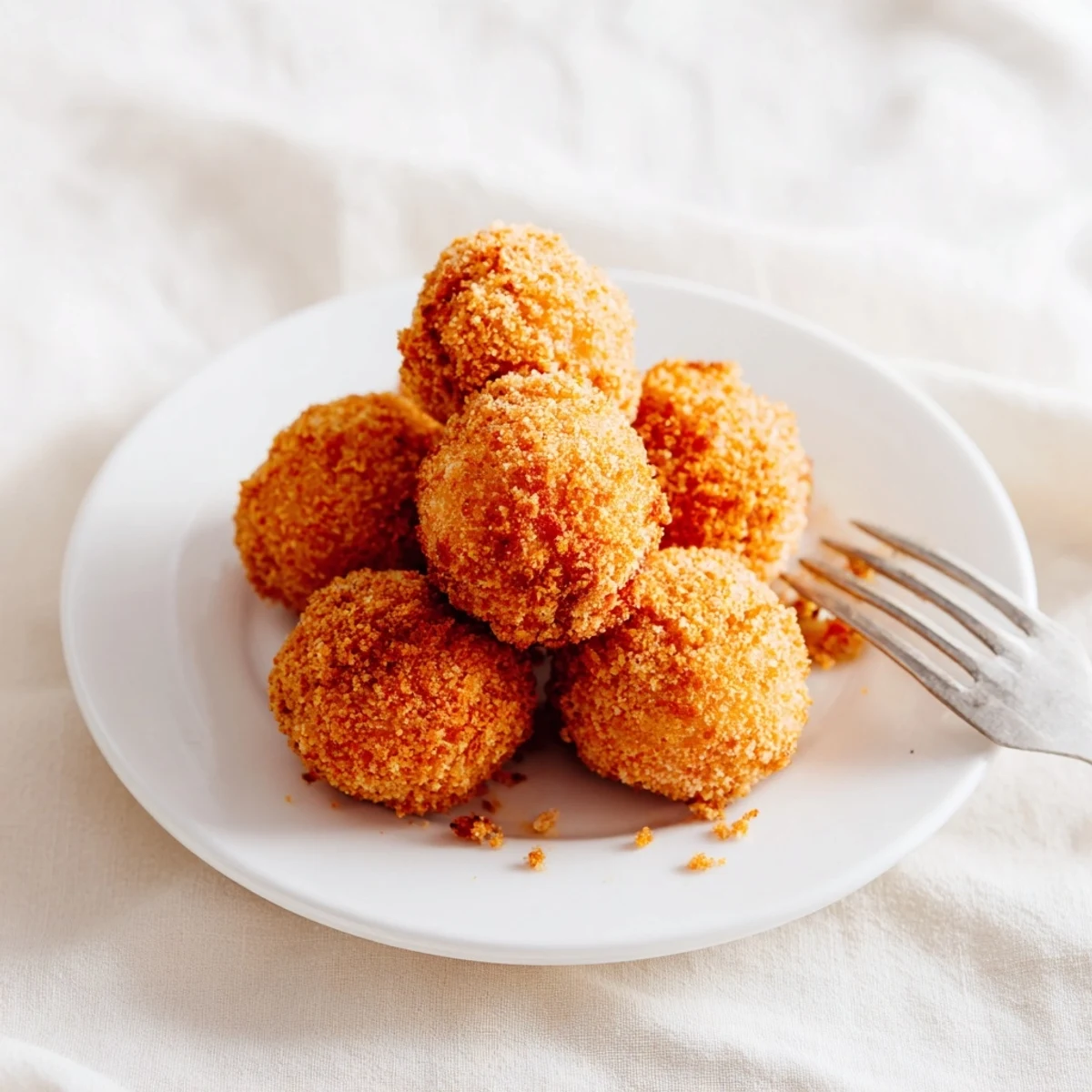 Hot homemade mozzarella cheese balls with melty cheese center garnished with fresh parsley
