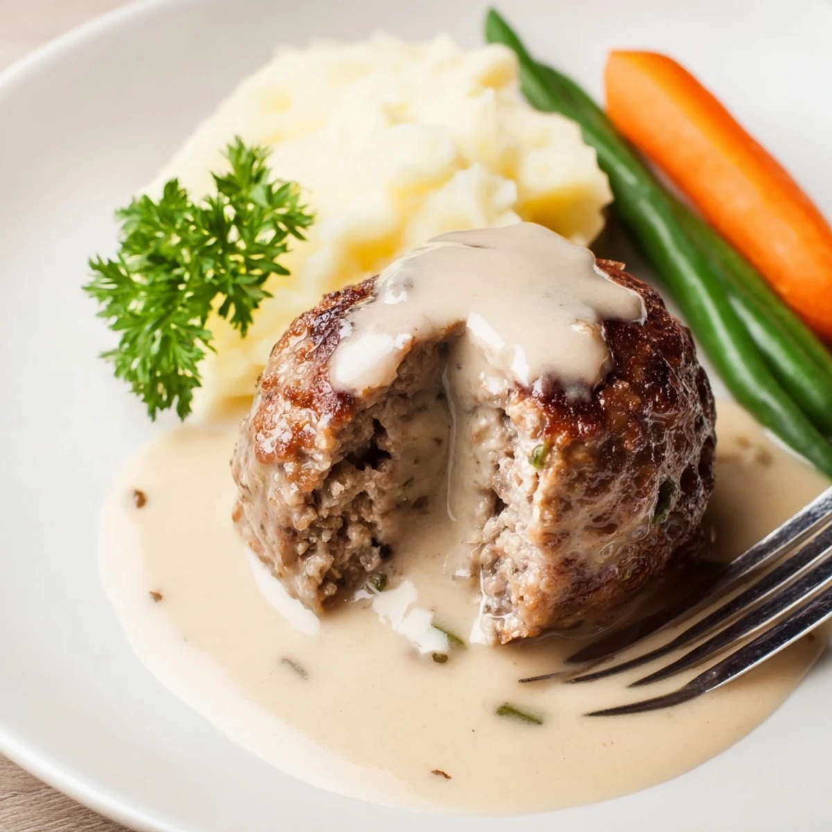 Plate of Homemade Ikea Meatballs browned and aromatic, paired with tangy lingonberry jam