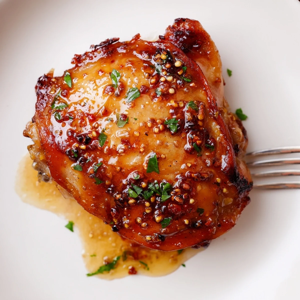 Oven-roasted Maple Glazed Chicken Thighs with caramelized skin and savory aroma