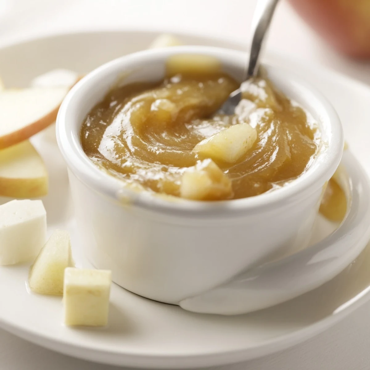 Fall Caramel Apple Jam with chunky apples, glistening warm cinnamon aroma  