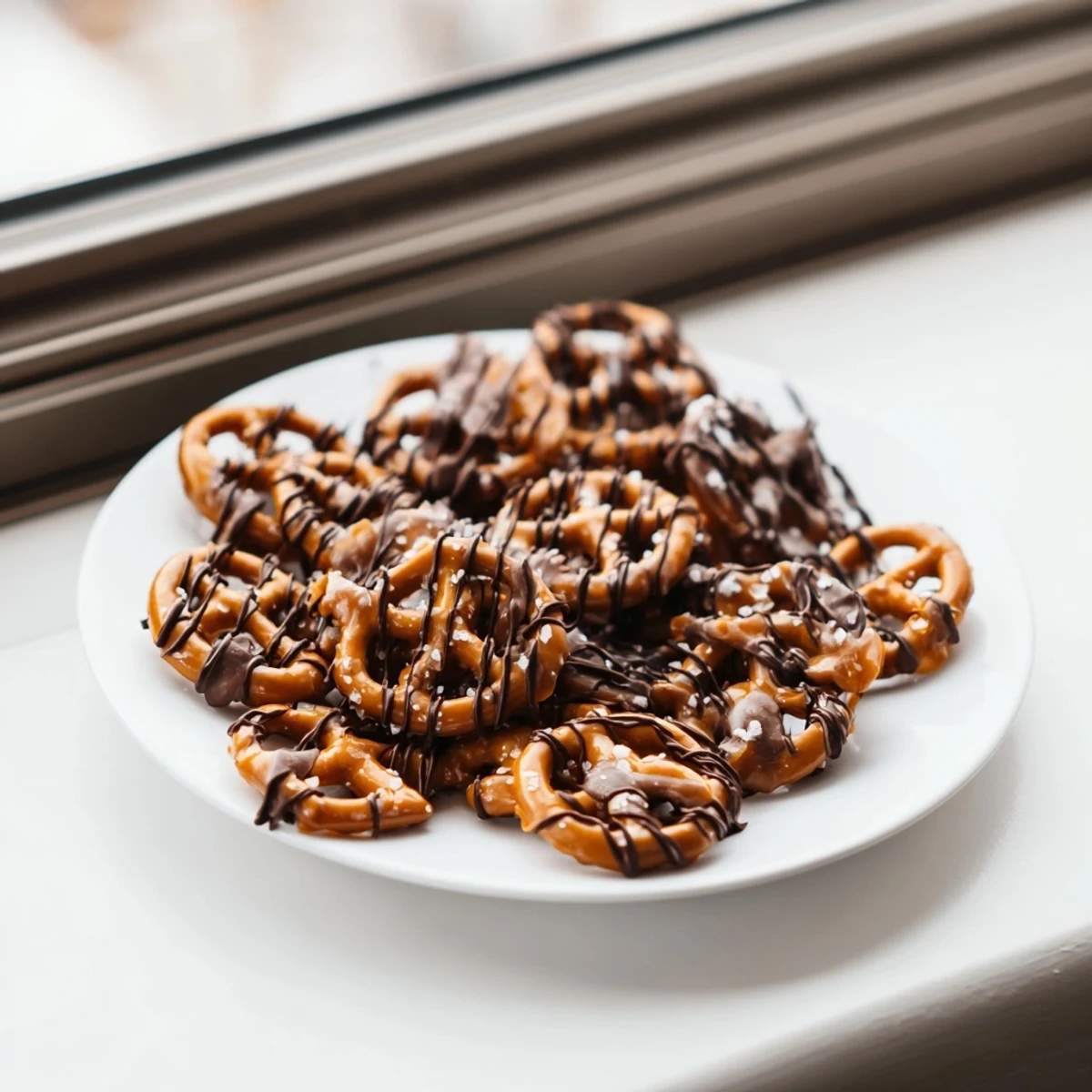 Golden brown mini pretzels baked in a rich buttery toffee sugar glaze.