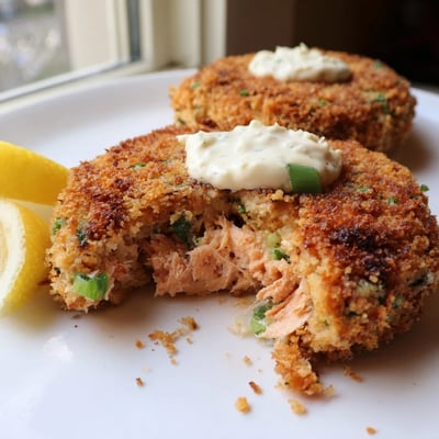 Lemon Garlic Alaska Salmon Cakes